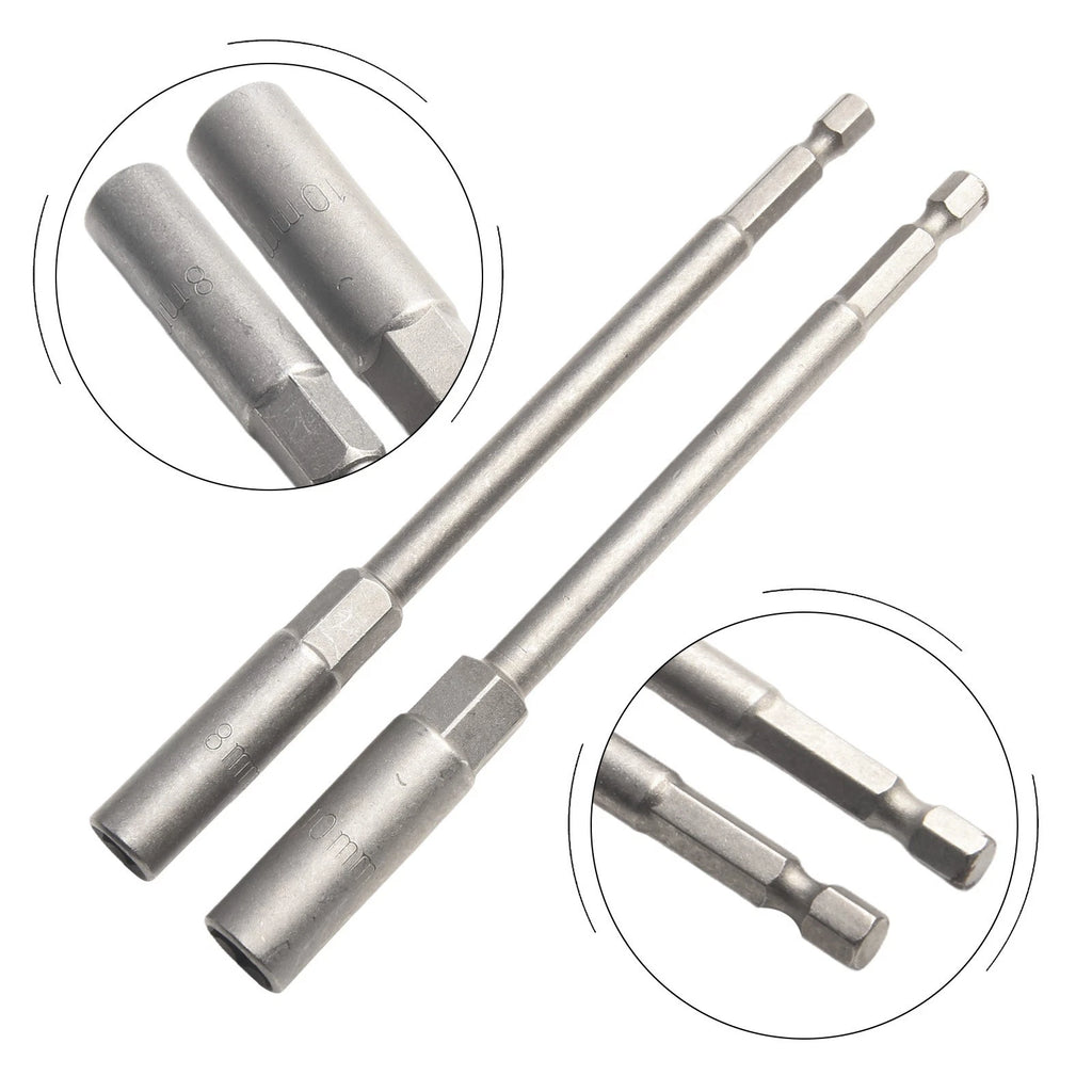 2X Heavy Duty Hex Socket Nut Driver Set for Industrial Applications