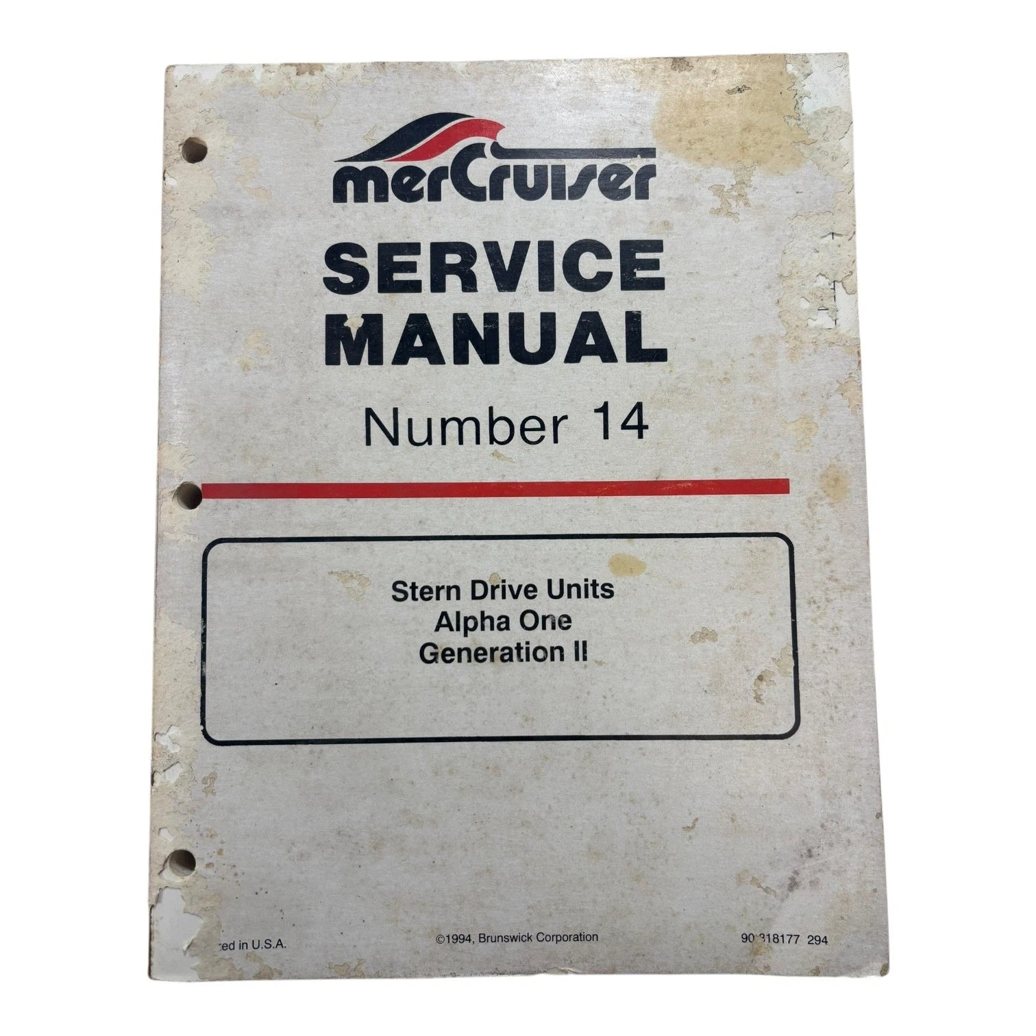 Stern Drive Unit Service Manual for MerCruiser Alpha 1 Gen 2 (1994)
