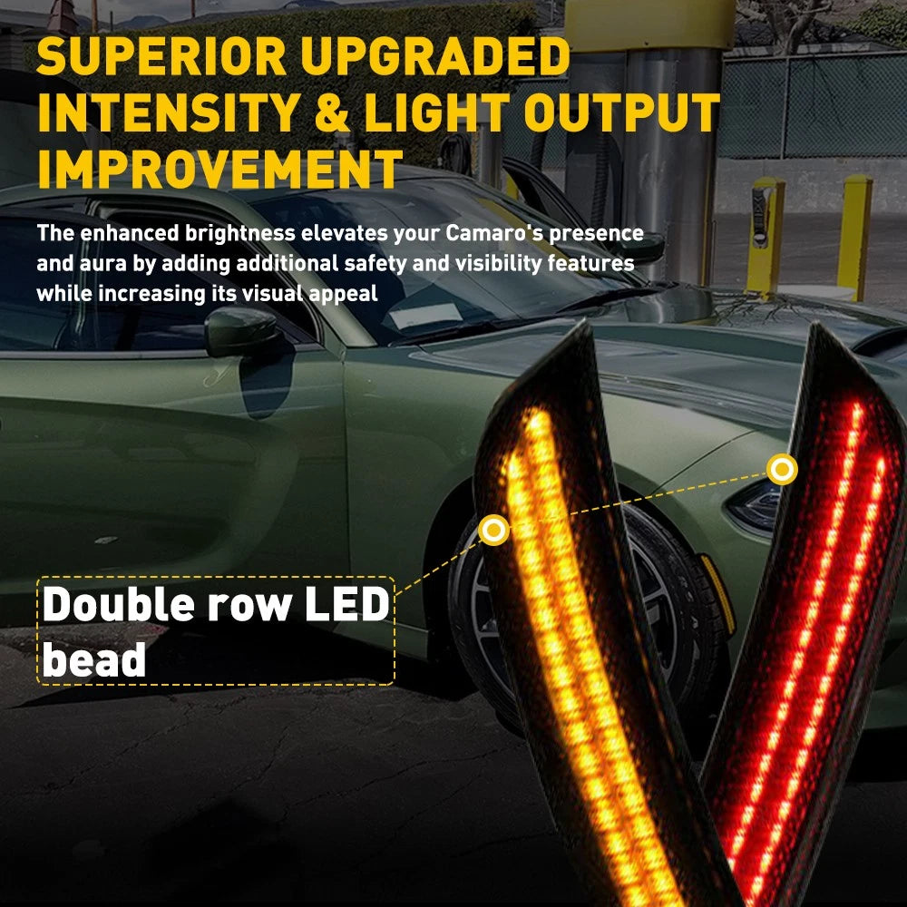 LED Marker Side Light for Dodge Charger (2015–2021) Amber & Red Smoke