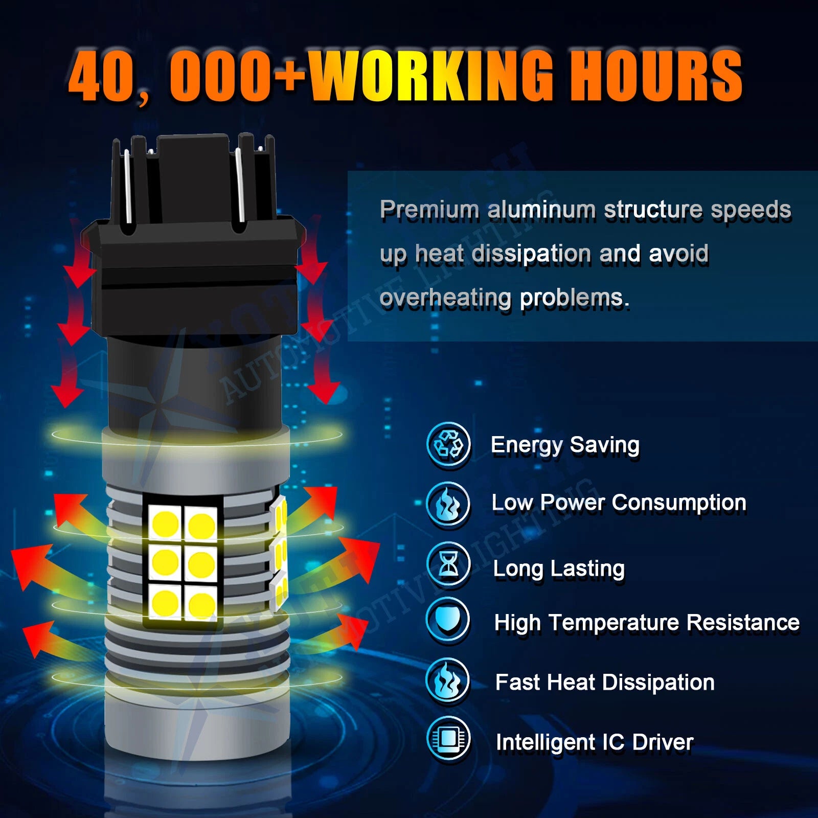 White LED 3057 3157 Strobe Brake Backup Reverse Light Bulbs for (2013-2020)