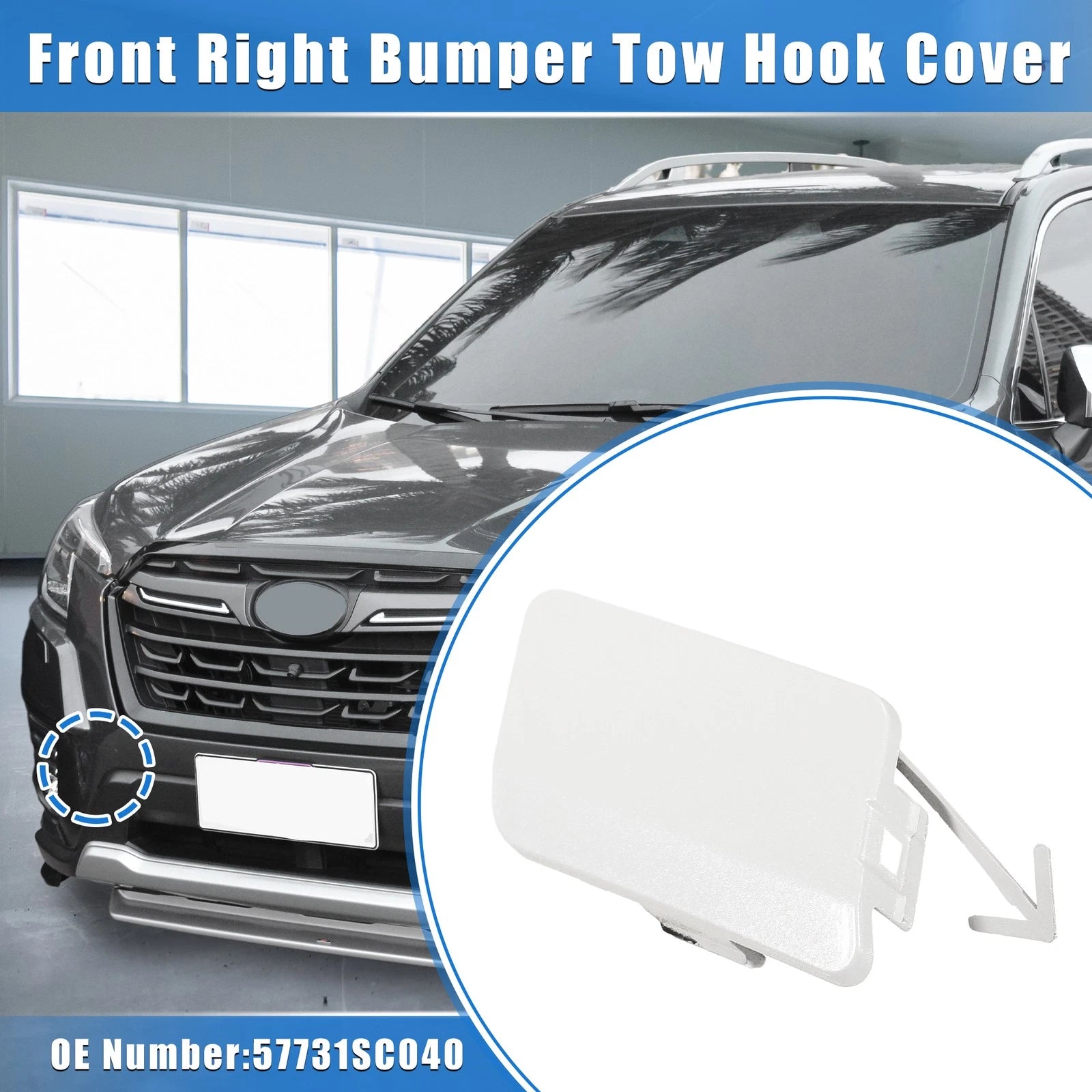 Front Right Tow Hook Cover for Subaru Forester (2009–2013) White