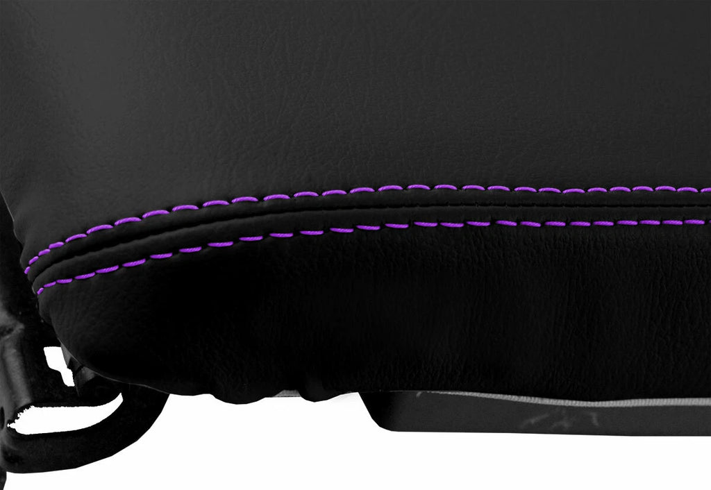 Leather Console Lid Armrest Cover for Dodge Avenger (2008–2014) Purple Stitch