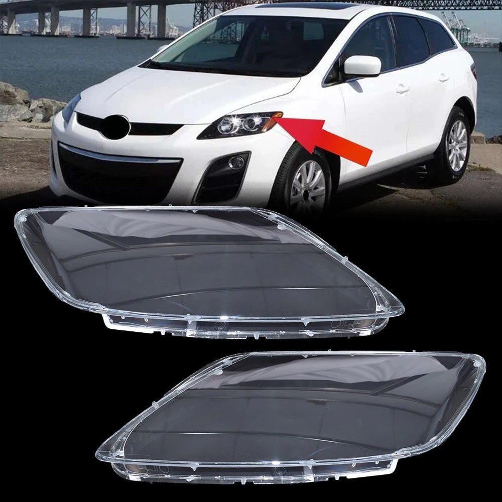 Headlight Clear Lens Cover Replacement for Mazda CX-7 (2007–2012) Left+Right