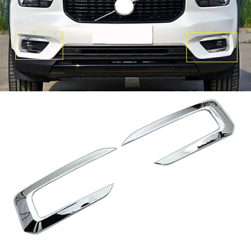 2Pcs Chrome Fog Lamp Cover Trim for Volvo XC40 (2019–2020)