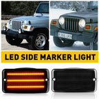 2X Smoke Amber LED Bumper Signal Light for Jeep Wrangler TJ (1997–2006)