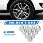 10pcs Wheel Lug Nuts for Hyundai Santa Fe (M12x1.5)