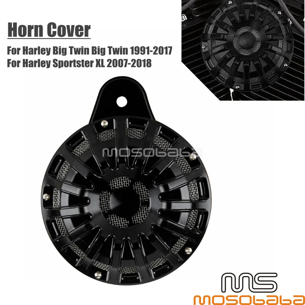 Motorcycle Horn Speaker Cover for Harley Big Twin Touring Sportster XL 883 (1991-2017)
