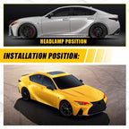 Red Headlight DRL Tint Overlay for Lexus IS (2021–2025)