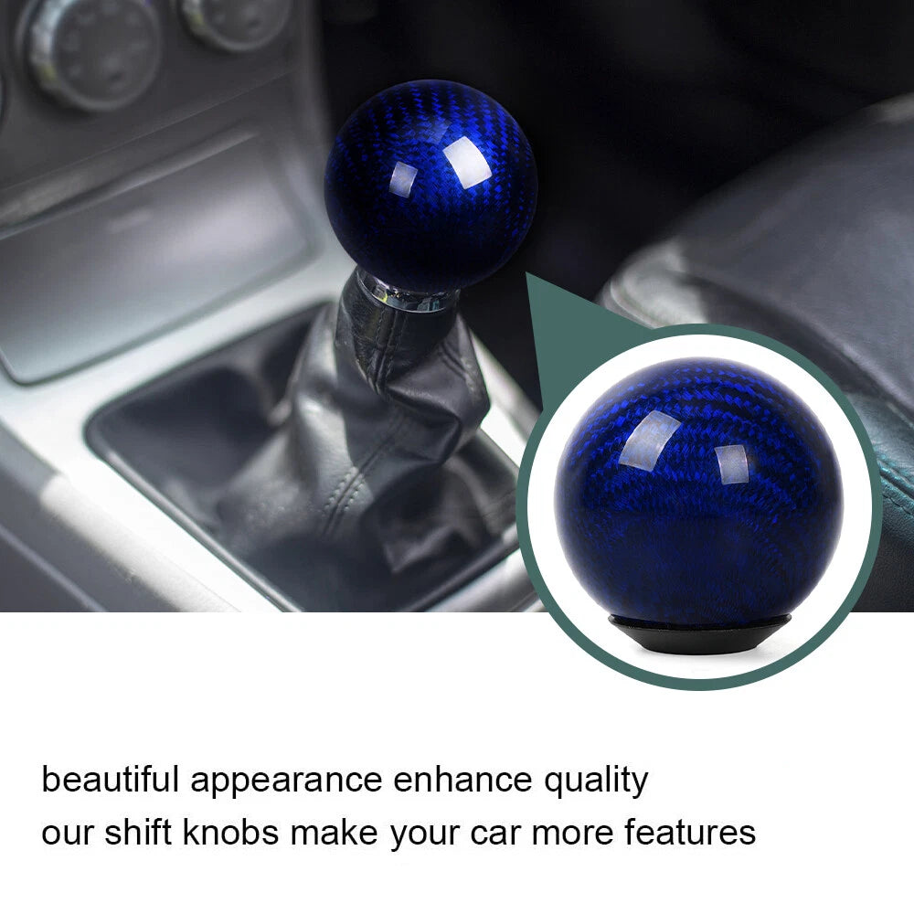 Carbon Fiber Manual Gear Shift Knob for Universal Fit (Round Ball)
