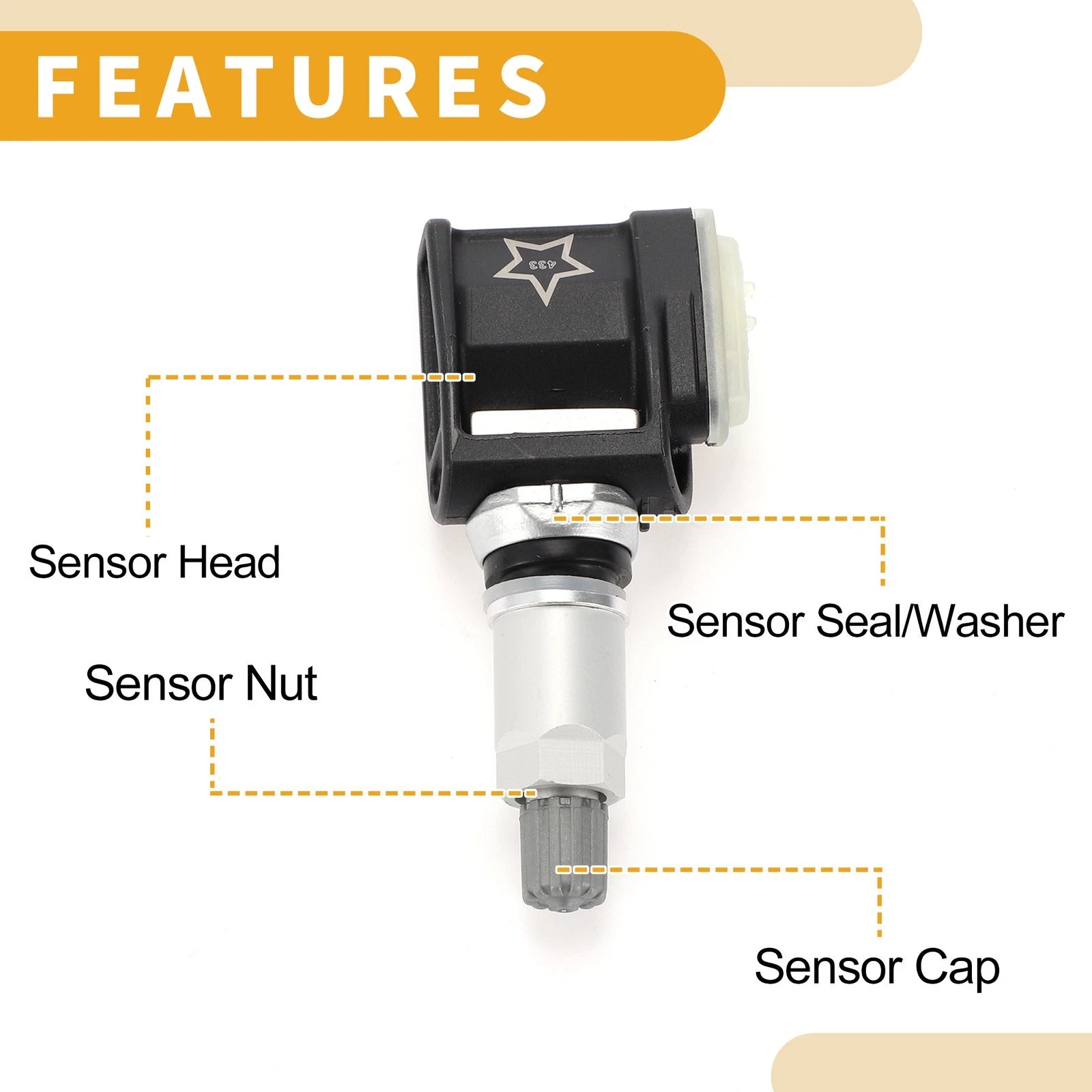 Tire Pressure Sensor for Mercedes-Benz CLS450 (2019–2023) A0009052102 433MHz