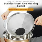 Rice Washing Basket with 1mm Hole Mesh for Kitchen Accessory