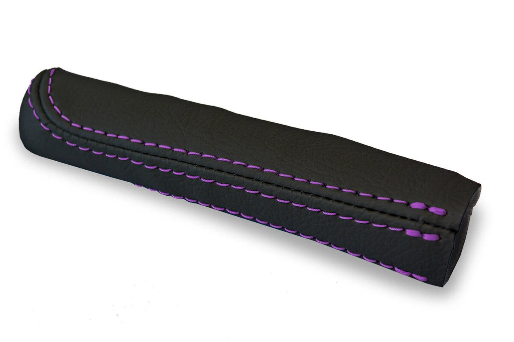 Leather E Brake Boot Cover for BMW E30 (1984–1991) Black Purple Stitch