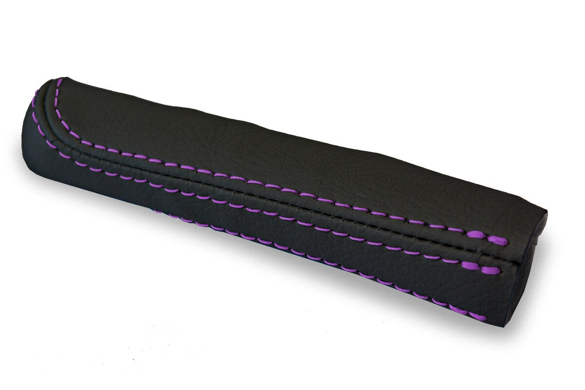 Leather E Brake Boot Cover for BMW E30 (1984–1991) Black Purple Stitch