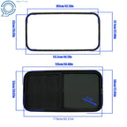 Teardrop RV Window for Horizontal Sliding Glass (43" W x 22" H)