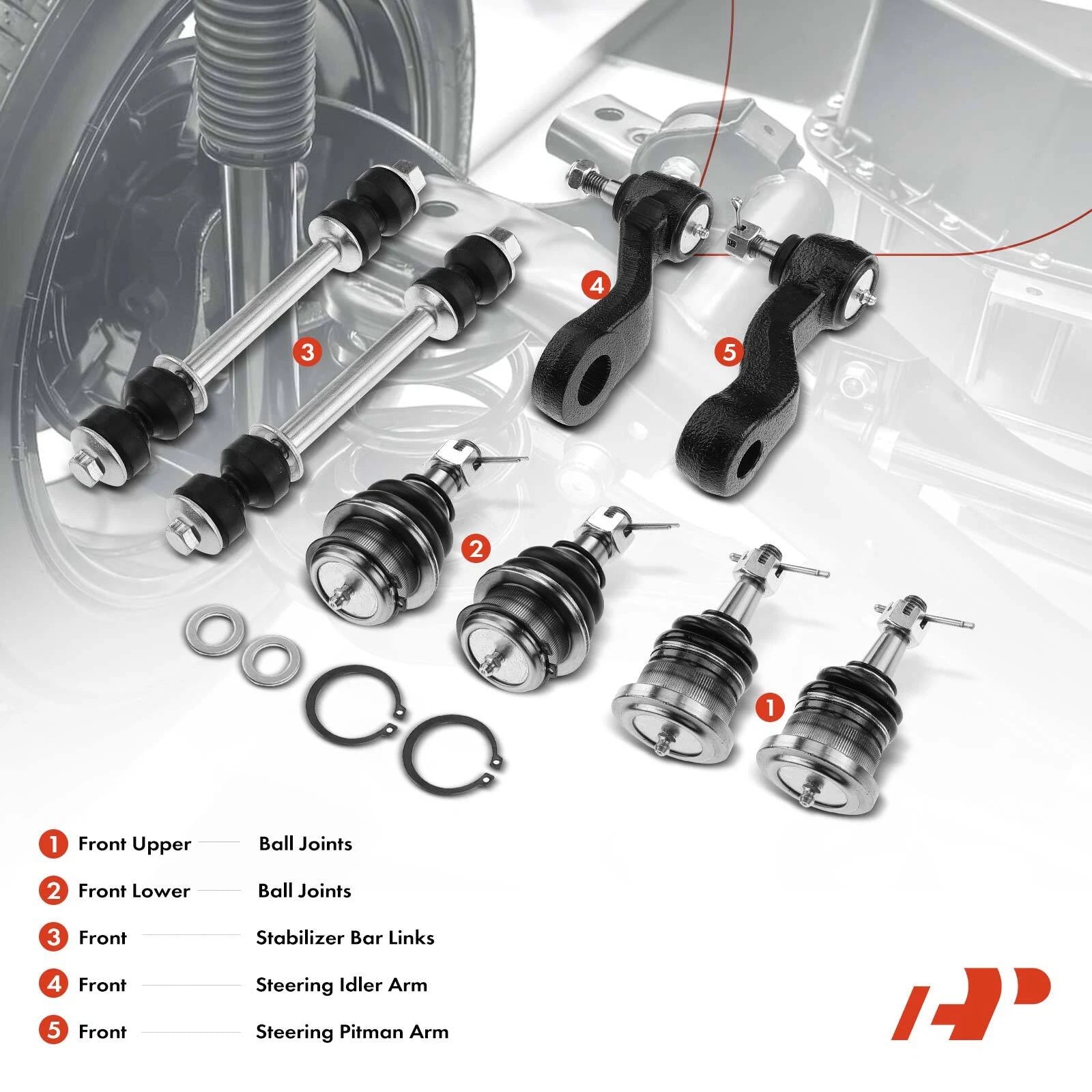 Set of 8 Front Sway Bar Links Ball Joints for GMC Chevy