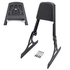 Black Backrest Sissy Bar with Leather Pad for Harley Softail (1984–2023)
