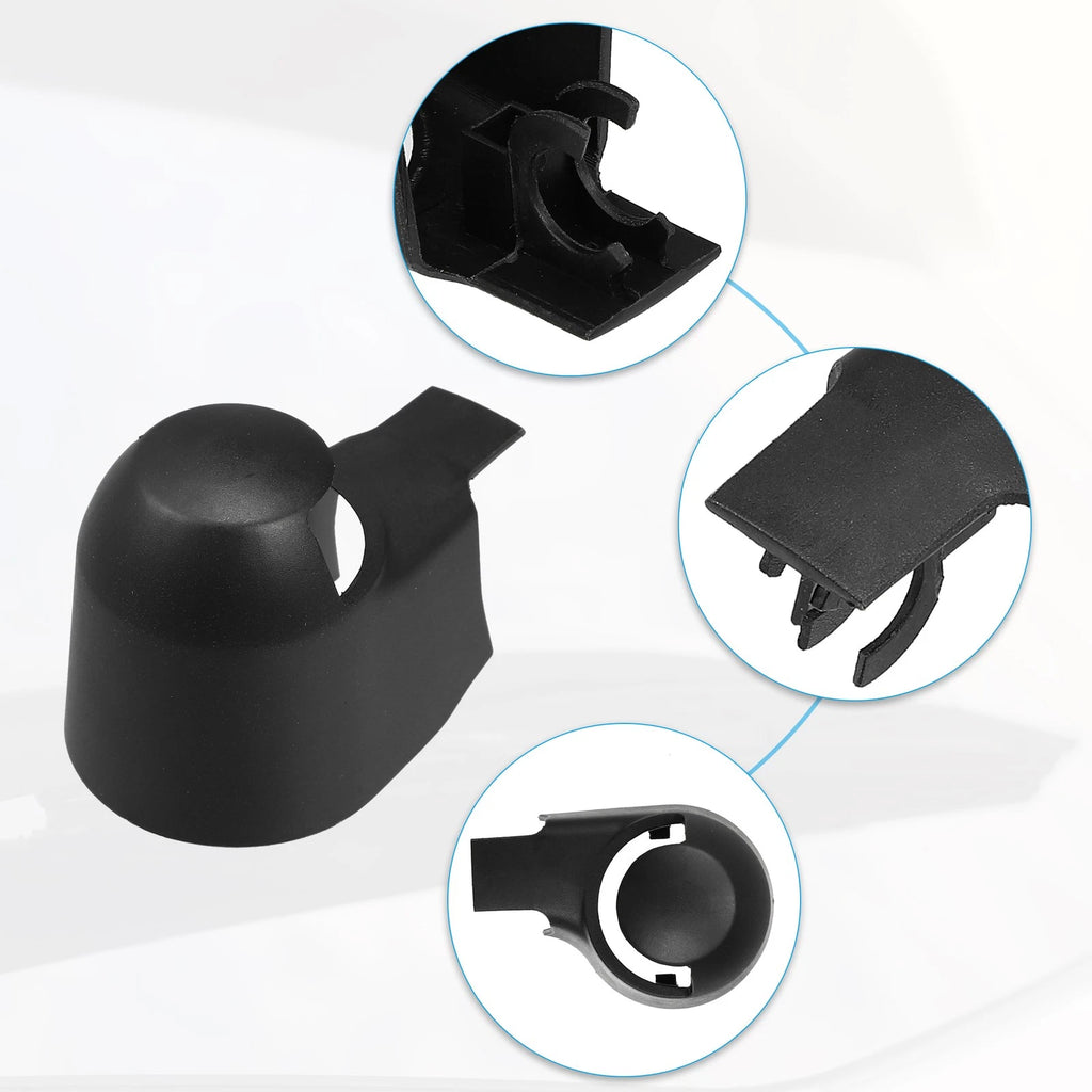 Rear Windshield Wiper Arm Nut Cover Cap for Volkswagen GTI (Pack of 1) Black