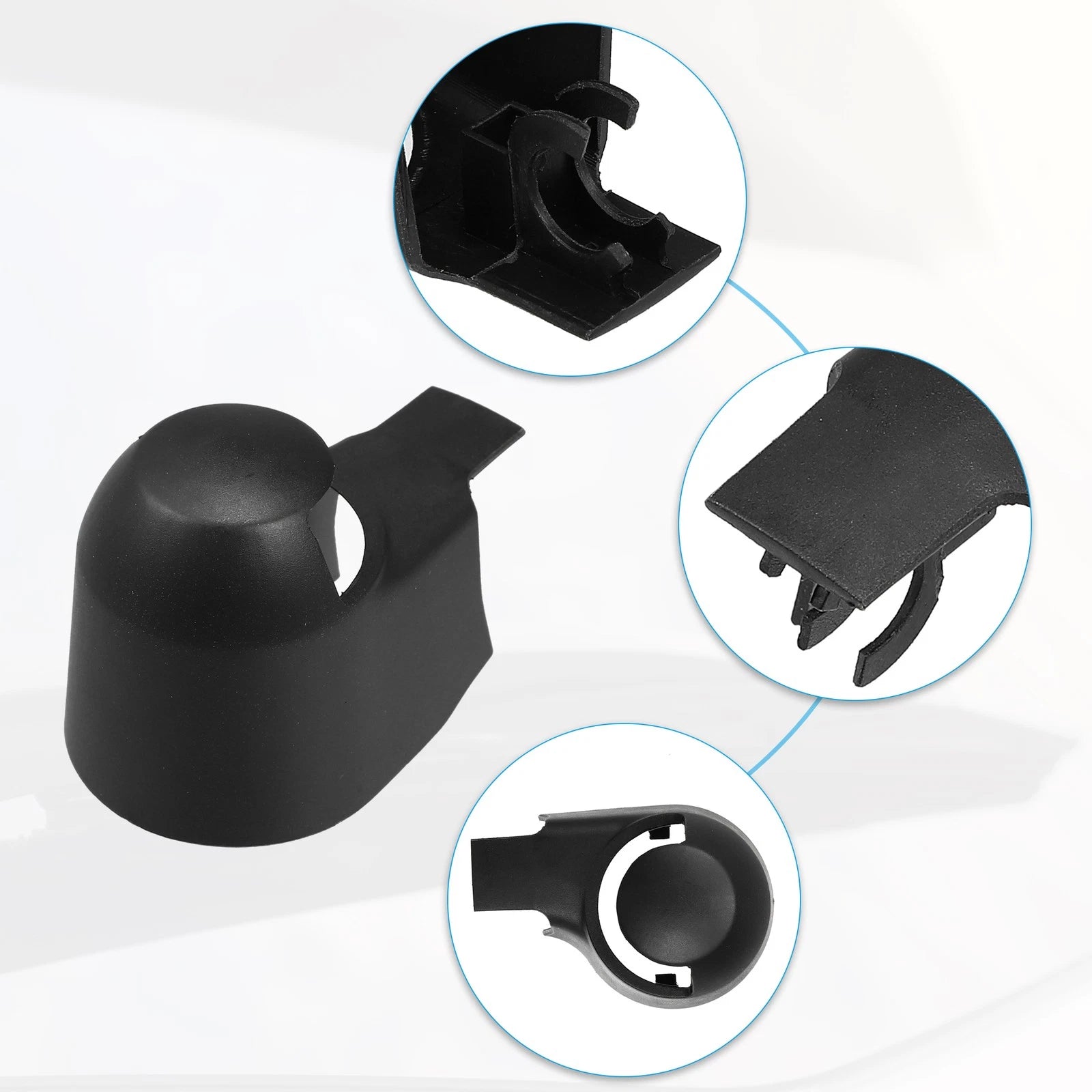 Rear Windshield Wiper Arm Nut Cover Cap for Volkswagen GTI (Pack of 1) Black
