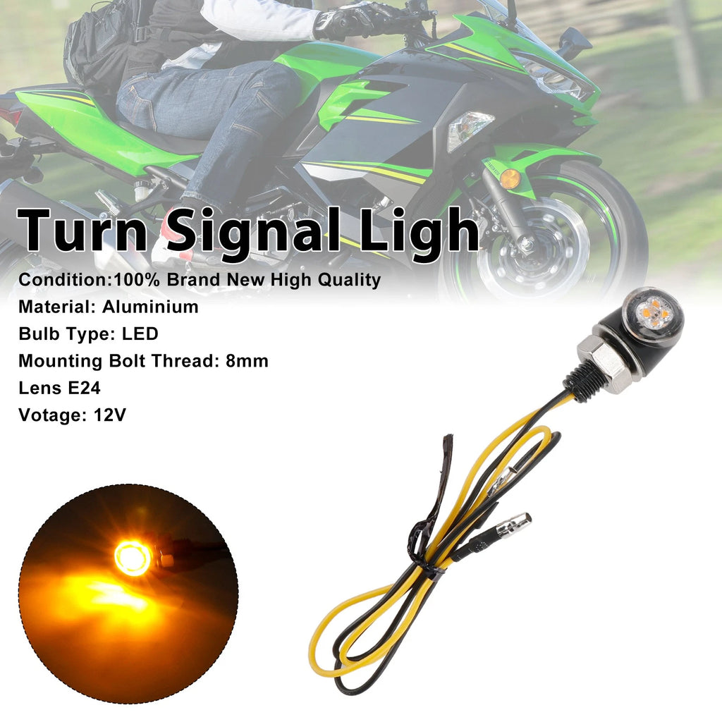 12V LED Turn Signal Indicator Light 8mm for Honda Motorcycle (Universal)