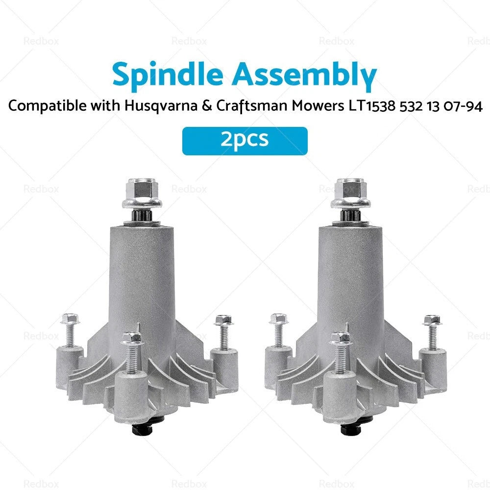 2X Spindle Assembly for Husqvarna Craftsman Mowers (LT1538, 532 13 07-94)