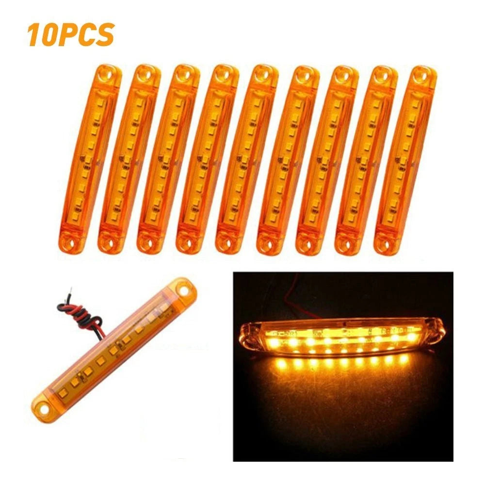 10X Amber LED Side Sealed Marker Clearance Light for Trailer Truck (V)