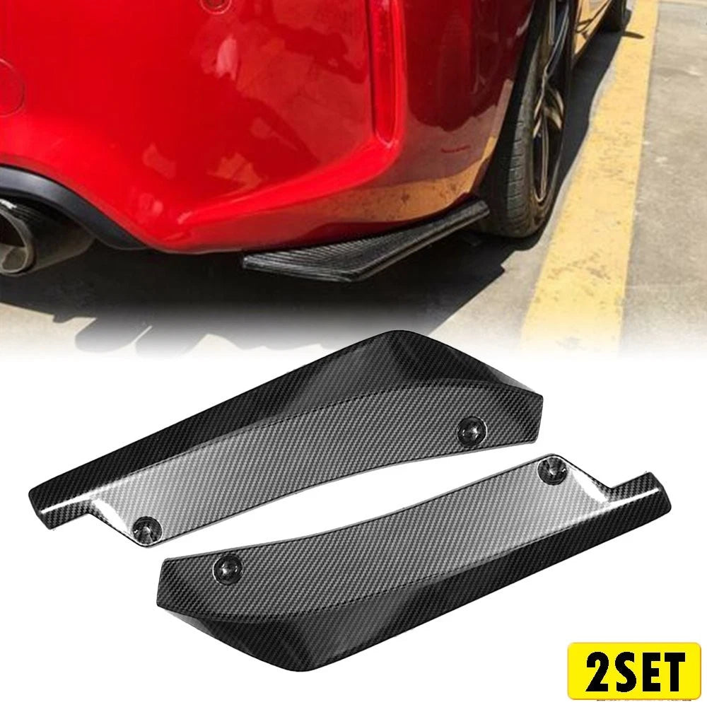 2X Carbon Fiber Rear Bumper Splitter Canard Diffuser for