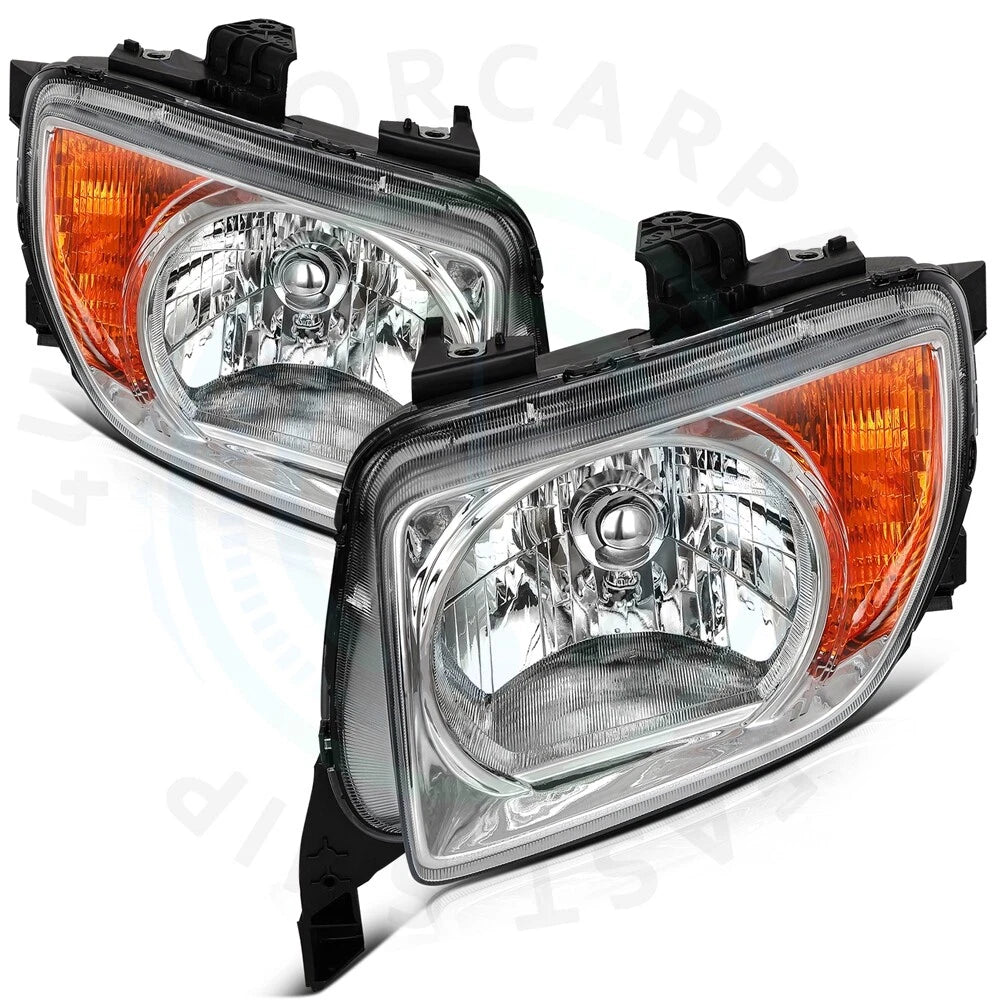 Set of 2 Chrome Headlight Assemblies for Honda Element (2003–2008)