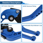 Adjustable Short Brake Clutch Levers for Suzuki GSX-8R (2023–2025) - Blue