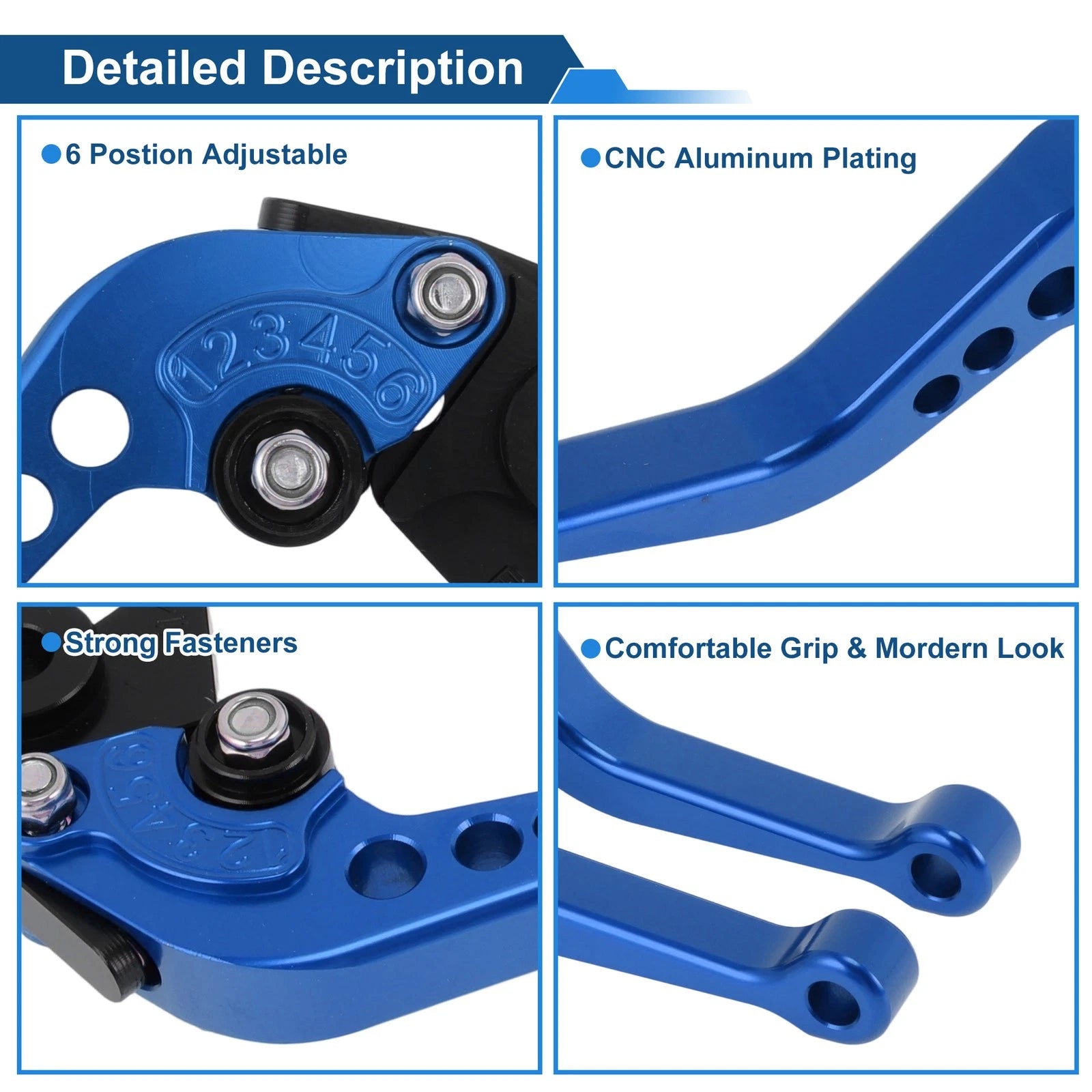 Adjustable Short Brake Clutch Levers for Suzuki GSX-8R (2023–2025) - Blue