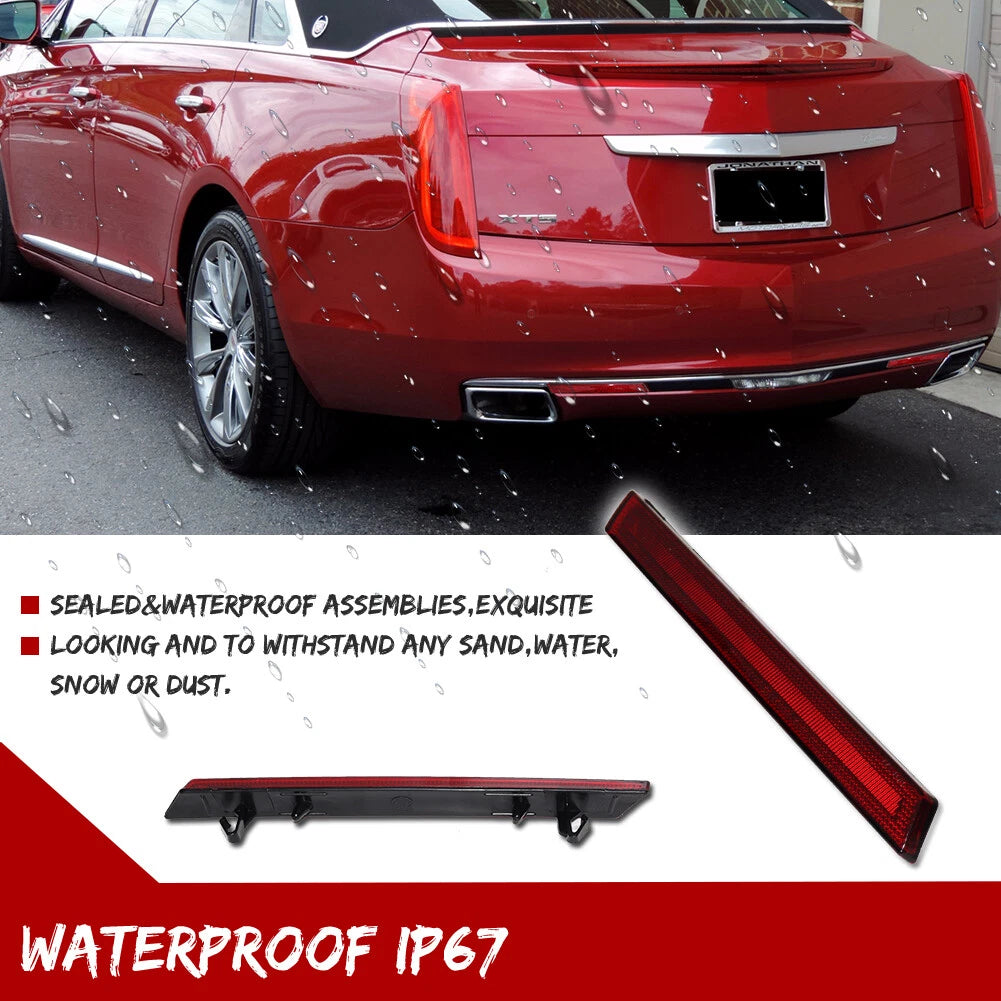 Pair of Red Lens Rear Bumper Reflector Lights for Cadillac XTS (2013–2017)