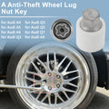 Type A Wheel Lock Lug Nut for Audi A4 (2002–2008) with Key Socket Tool