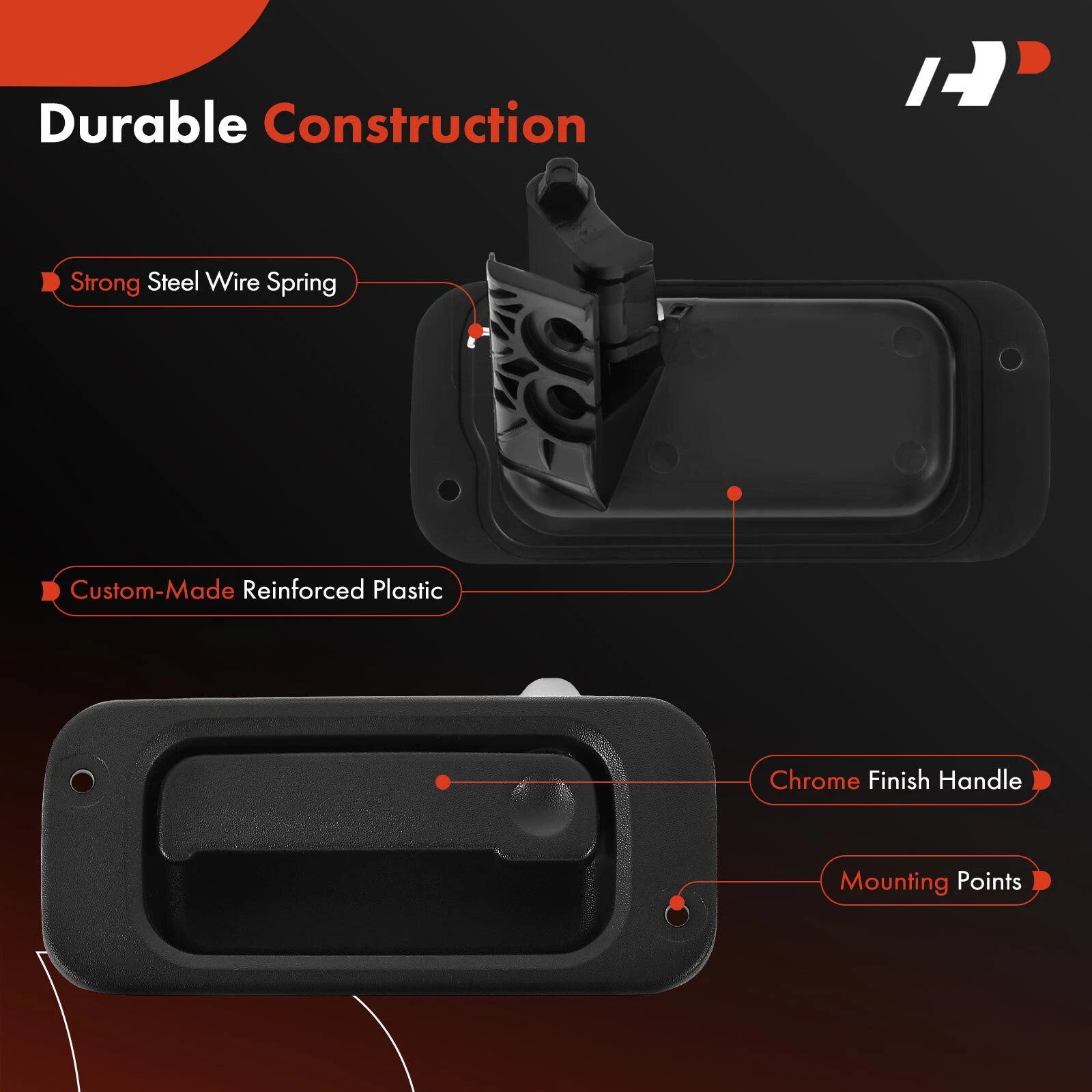 Rear Passenger Interior Door Handle for Ford F150 (2015–2023) Black