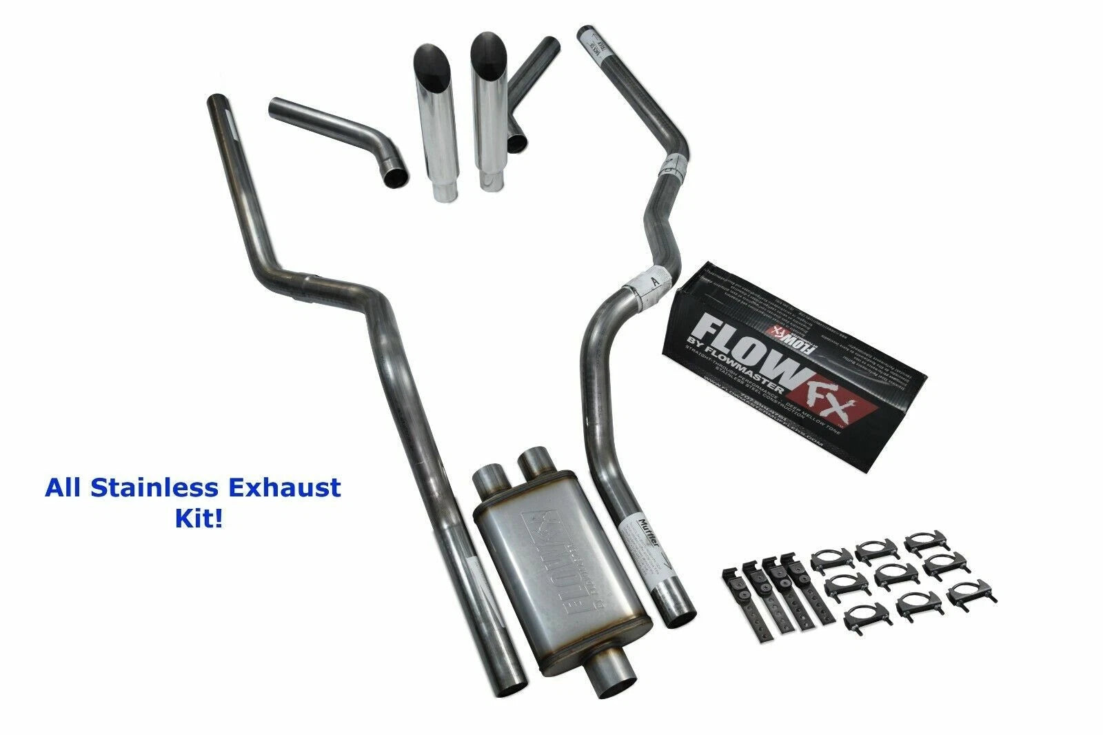 Dual Stainless Exhaust for Ford F150 (2015–2020) Flowmaster FX Tip