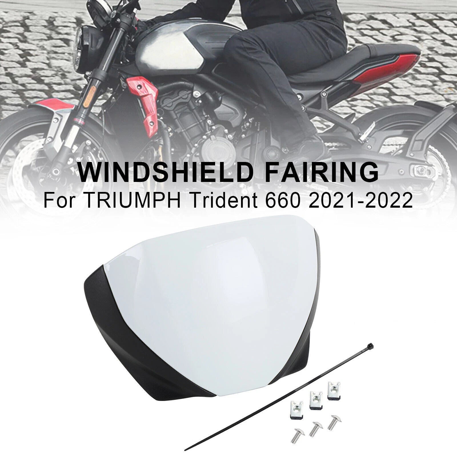 Windshield Fairing Deflector for Trident 660 (2021–Present) - White