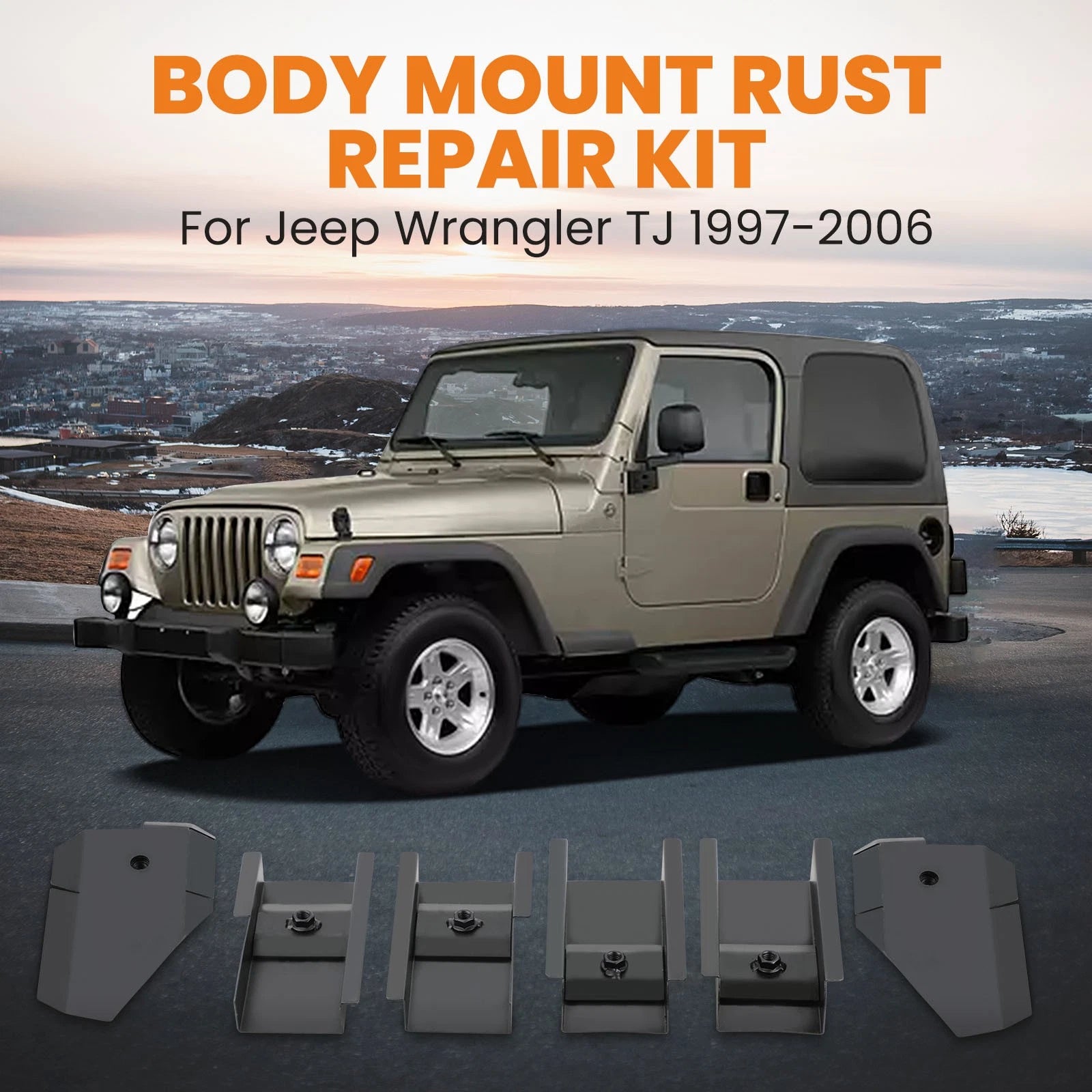 Full Tub Body Mount Rust Repair Kit for Jeep Wrangler TJ (1997–2006)