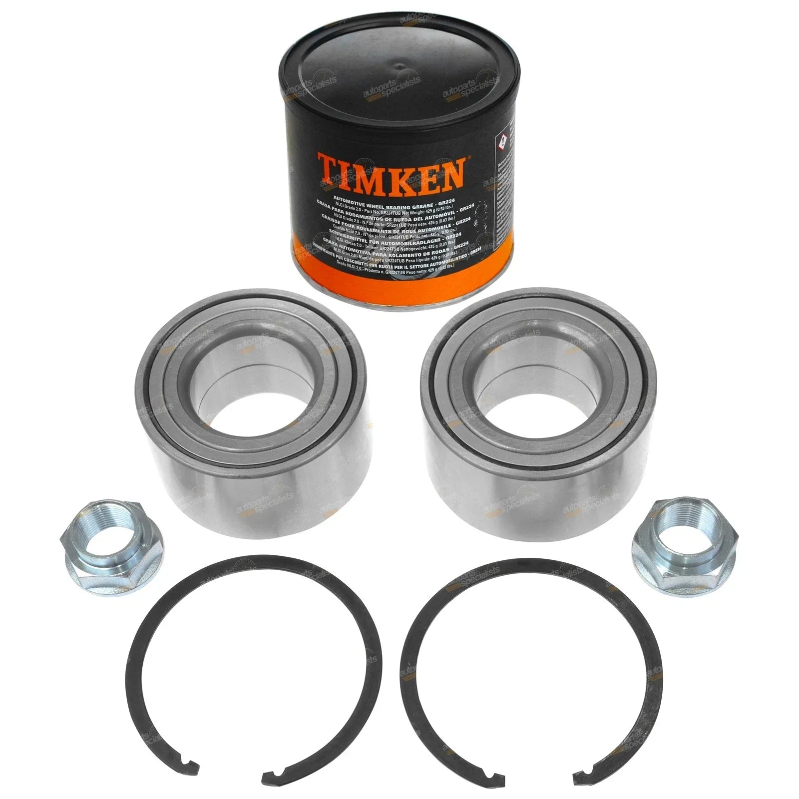 Front Wheel Bearing Kits + Grease for Mazda CX-7 (2006-2010)