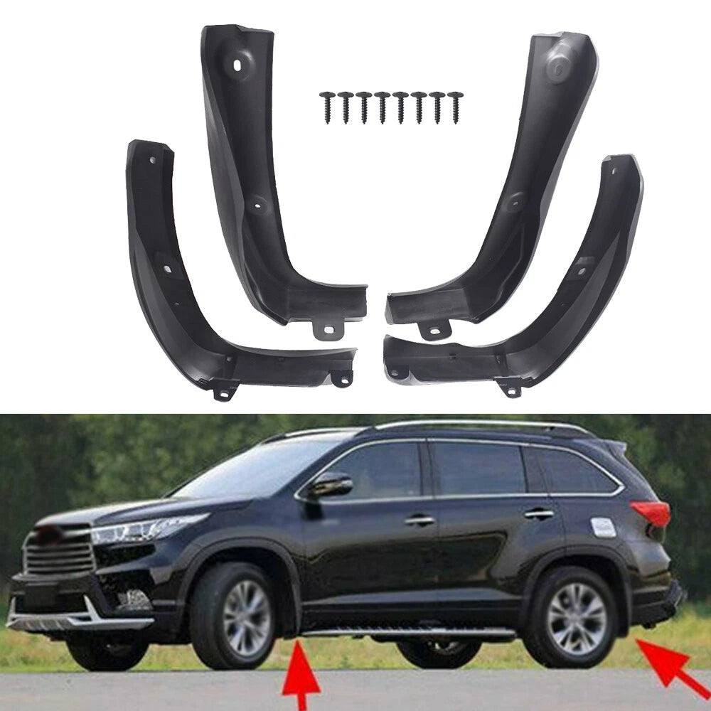 Set of 4 Mud Flaps for Toyota Highlander (2014–2019)
