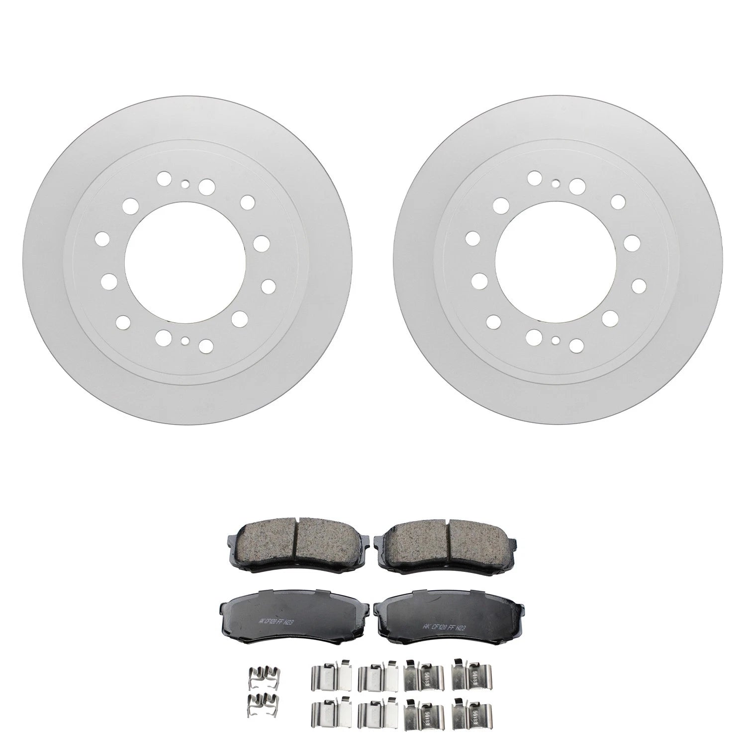 Set of 2 Bosch QuietCast Rear Rotors & Akebono ProACT Pads for FJ Cruiser (2007–2021)