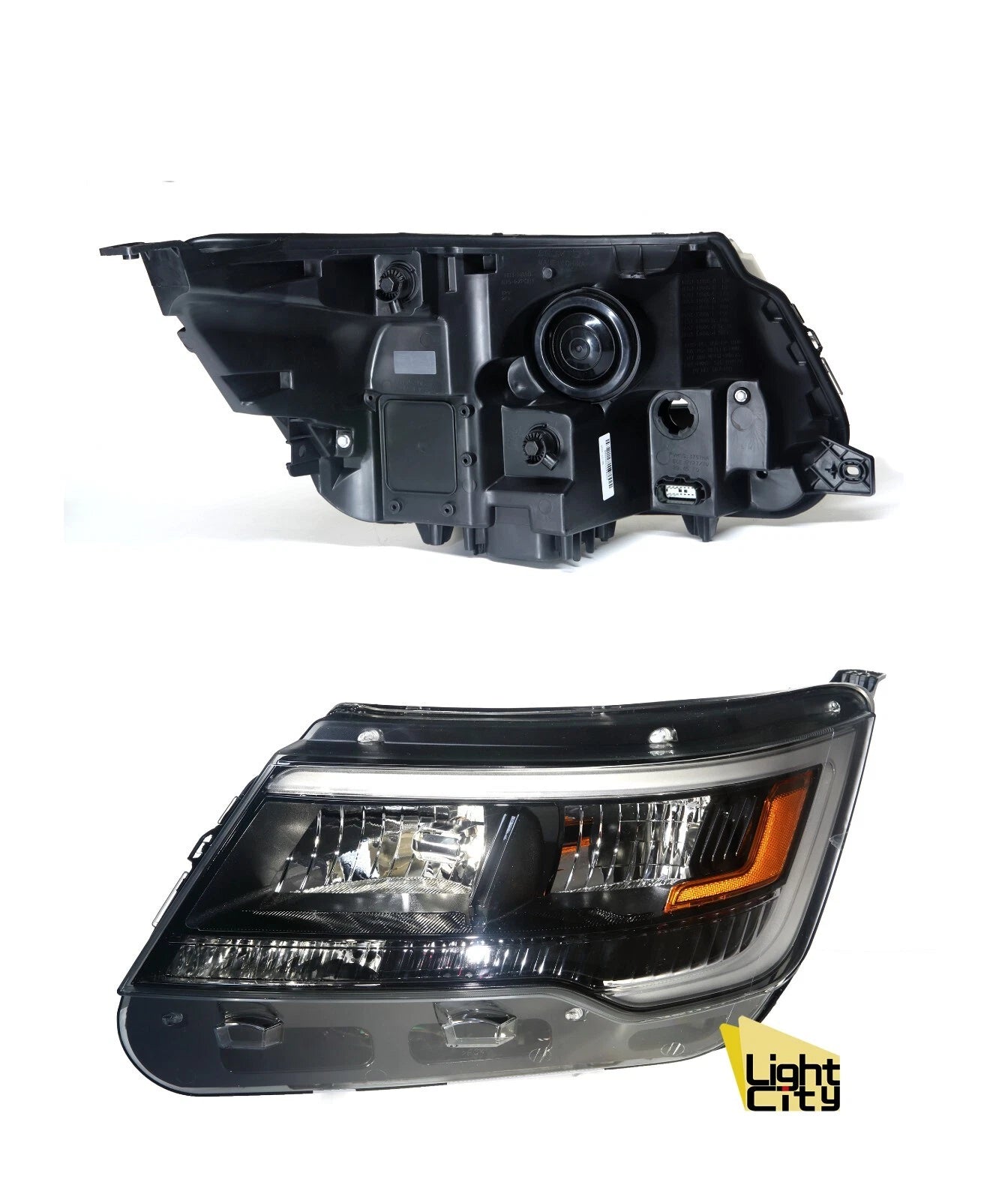 Driver Side Headlight Assembly for Ford Explorer Sport (2016–2017) LH, Black Bezel