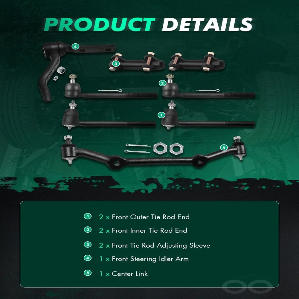 8x Tie Rod End Center Link Idler Arm for GMC Jimmy Sonoma Chevrolet S10 (1994–2005)