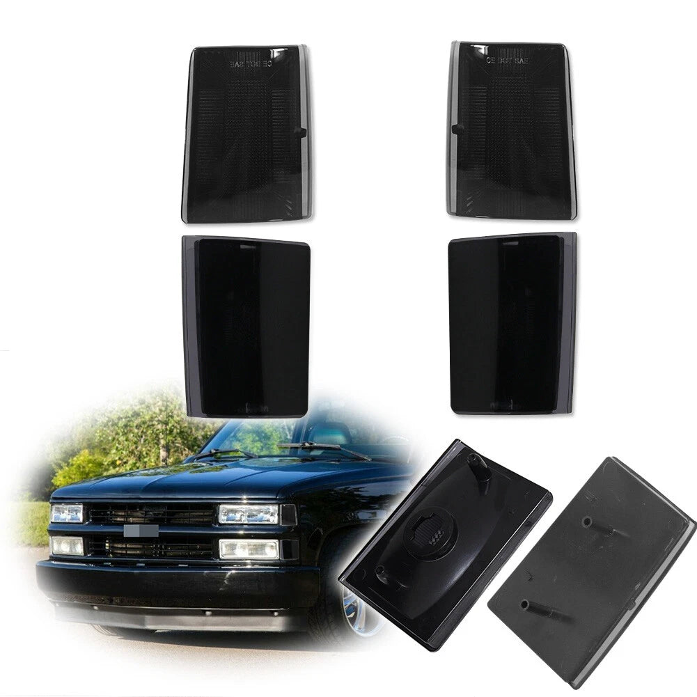 Smoke Front Side Marker Lights for Chevy C/K 1500 (1988–1993) Set of 4