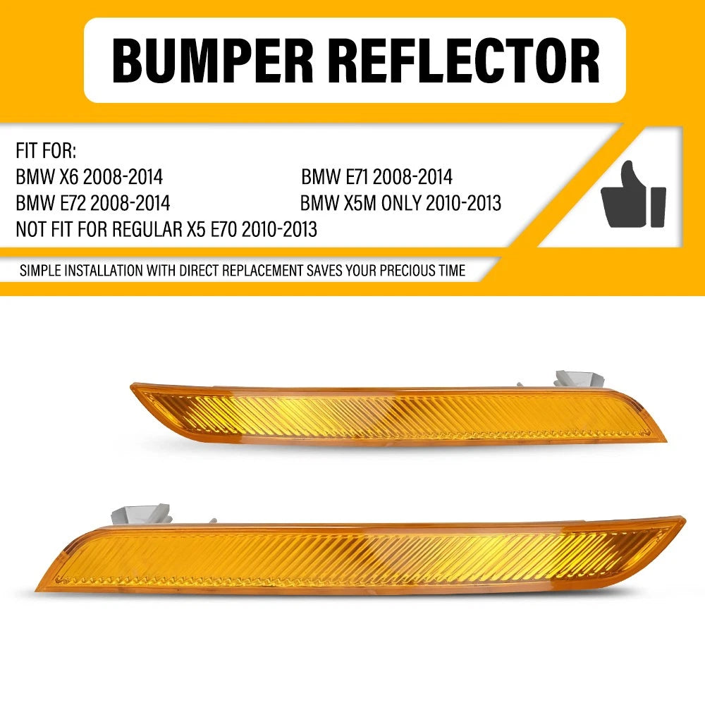 Set of 2 Front Bumper Side Marker Light Reflectors for BMW X6 (2007–2014)