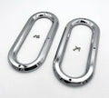 Chrome Semi Truck Trailer Light Bezels for 6 Inch Oval Lights (Qty 1)