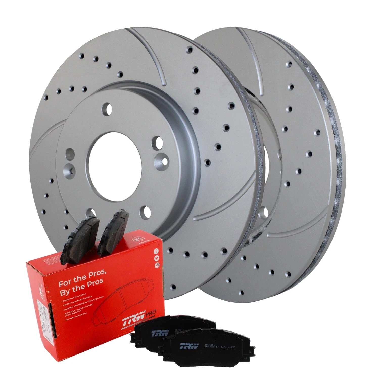 Front Brake Kit 280mm Drilled Rotors & TRW Ceramic Pads for Elantra Forte Koup (2011–2016)