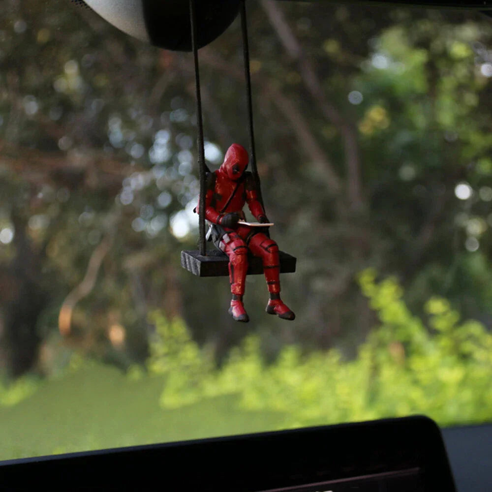 Cute Deadpool Car Swinging Ornament for Rear View Mirror Decorations