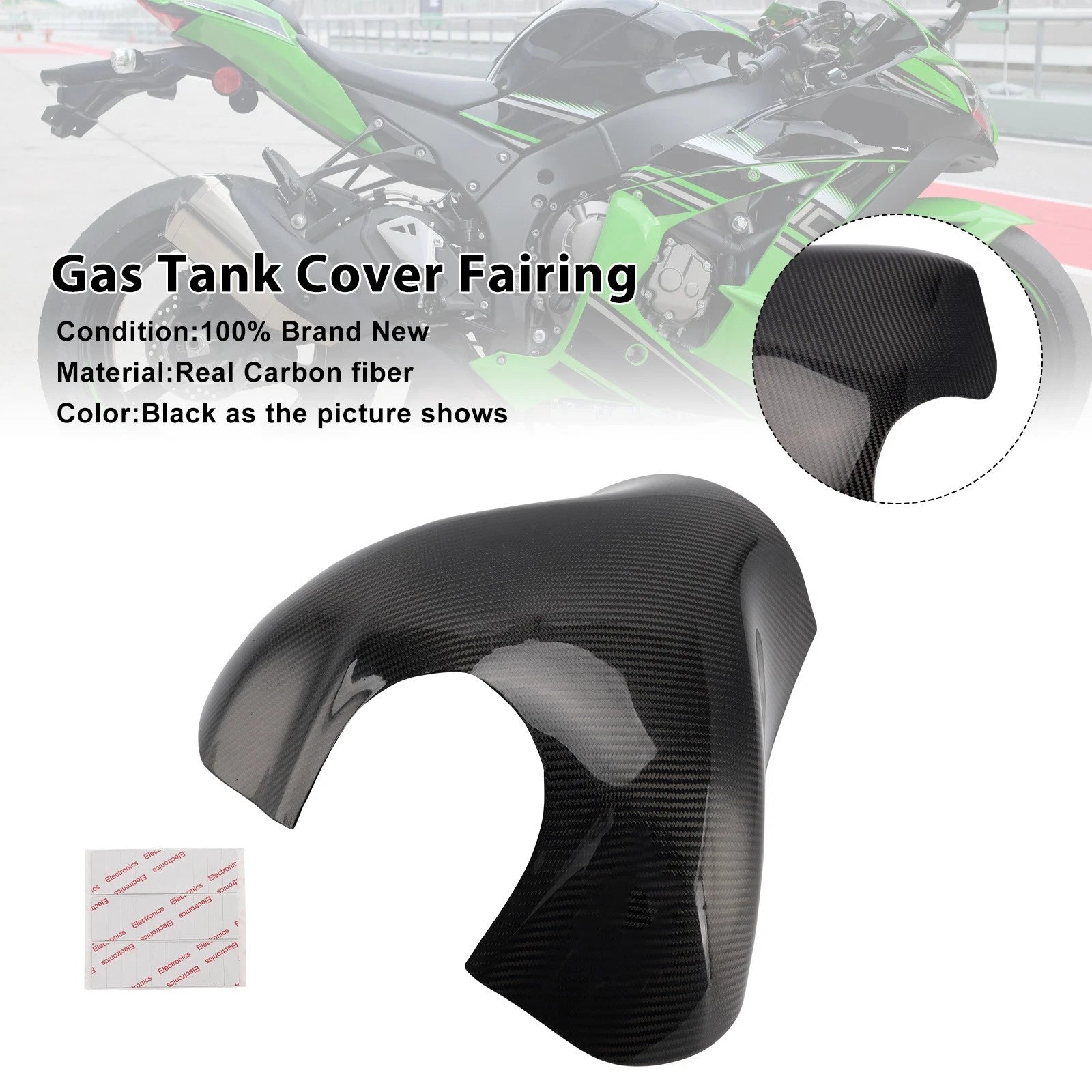 Carbon Fiber Tank Cover Fairing for Kawasaki ZX-10R (2011–2015)