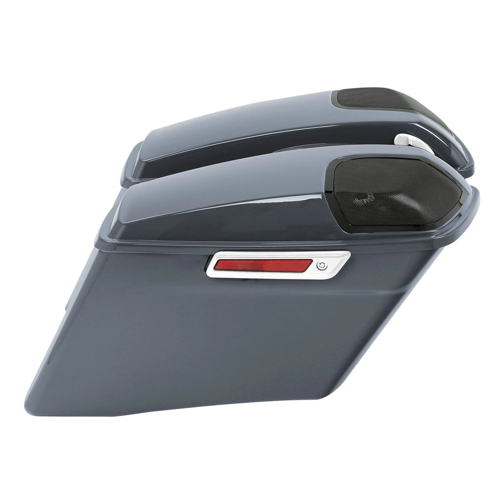 Hard Saddlebag Speaker Lids for Harley Touring (2014–2024) 5"x7" Gunship Gray