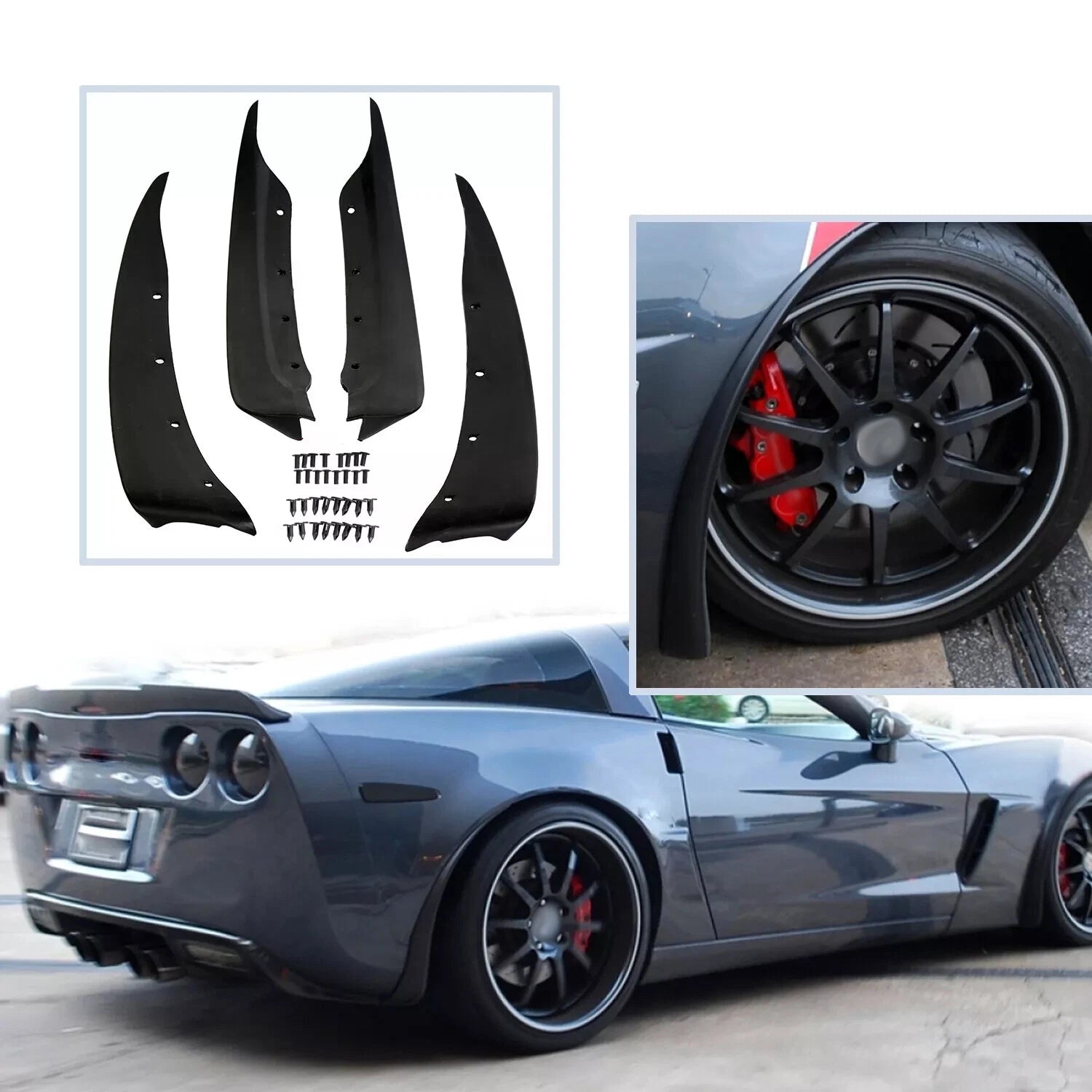 Splash Guards Mud Flaps for Chevrolet Corvette C6 (2005–2013) 19170234