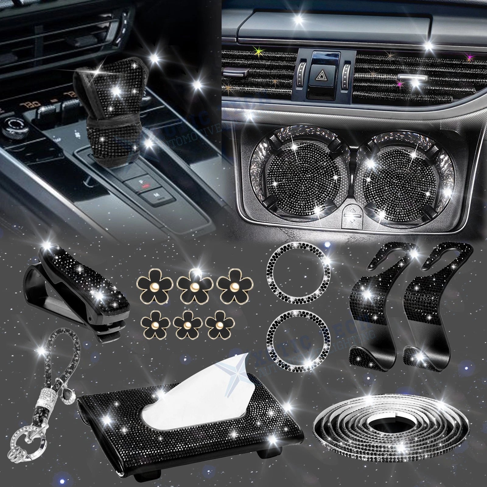 Bling Rhinestone Gear Shift Cover for Toyota RAV4 (2016–2018)