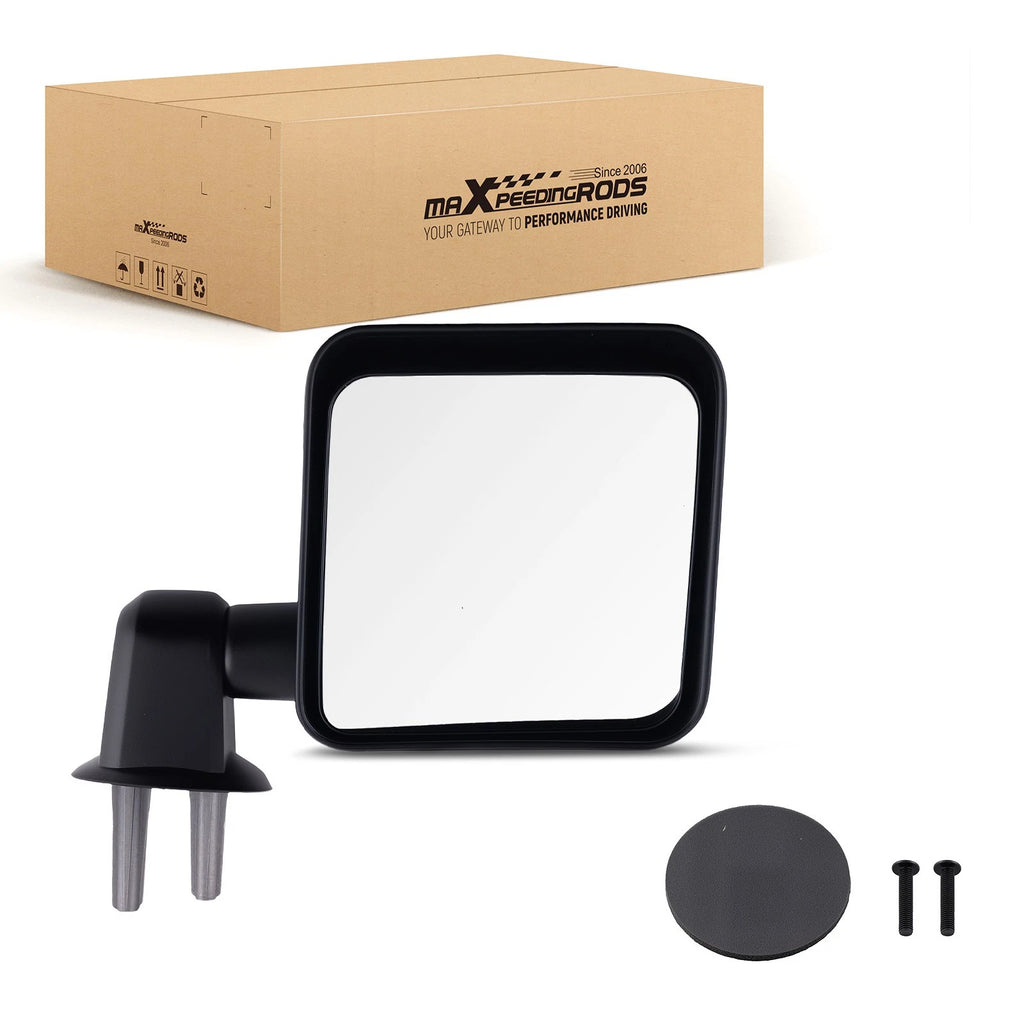 Left Manual Mirror for Jeep Wrangler Unlimited (2007–2018) Black